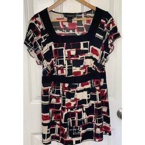 Lane Bryant Women’s‎ Blouse Top Square Neck w/attached Belt Tie Size 14/16